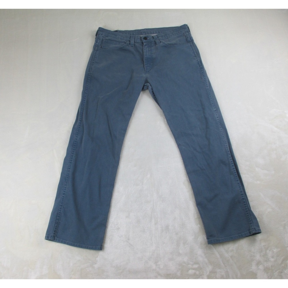 Levi's 569 Pants Mens 34 Blue Denim Jeans Distressed Straight Pockets 34X32*